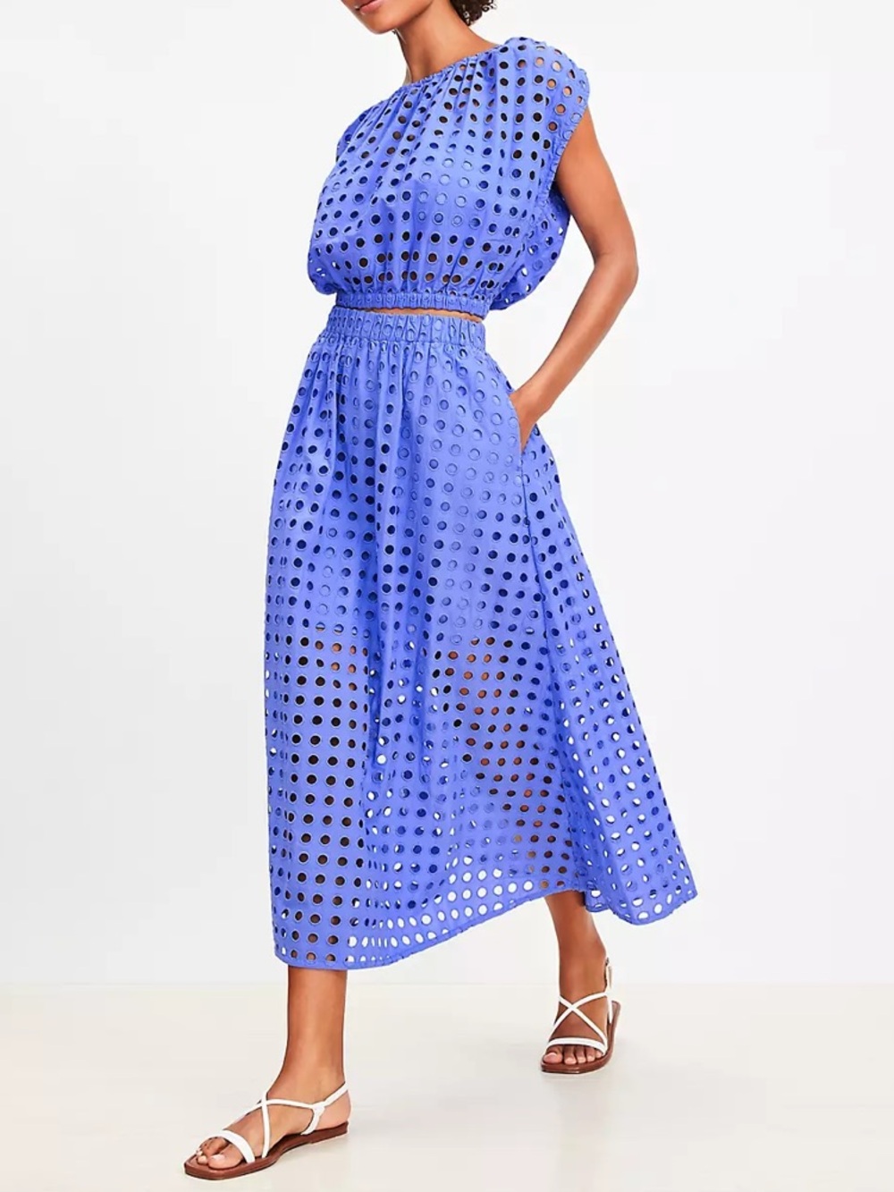 LOFT Lavender Eyelet Maxi Skirt - Picture 4 of 8